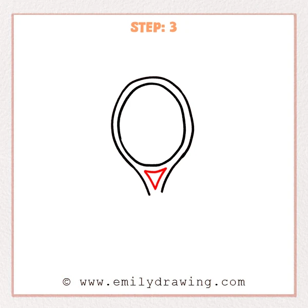 how to draw a tennis racket - Step 3